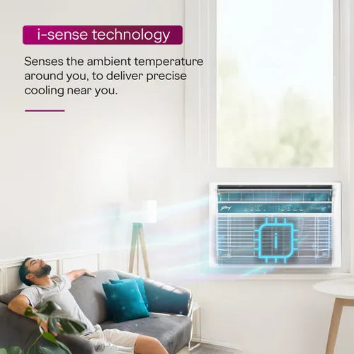 Godrej 1.5 Ton 3 Star Inverter Window AC | 100% Copper Condenser | Turbo Mode | i-sense Technology | 5 Years Warranty (WIC 18W3TG WA, 2026 Model - New BEE Star Rated) White