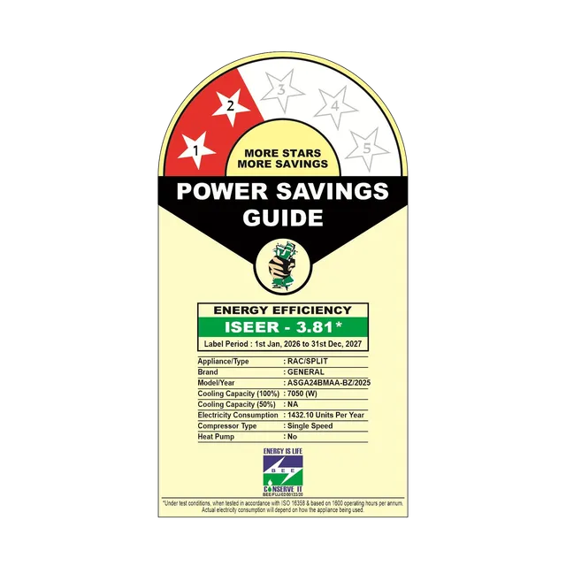 General 2 Ton 2 Star Fix Speed Split AC, ASGA24BMAA-B