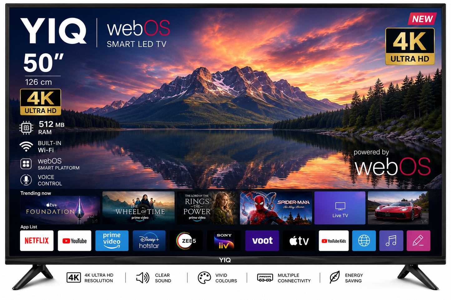 YIQ 50" WebOS Smart 4K LED TV