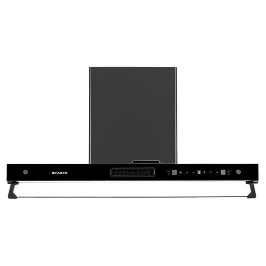 Faber 4in1 1325 m³/hr Filterless Autoclean 90cm Chimney|Air Purifier+Fan|Touch & Gesture Control|T-Shape|12Yr on Motor, 5Yr Comprehensive Warranty by Faber|HOOD AEROSTATION ELITE FL HC TC BK 90,Black