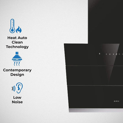 Elica 60 cm 1350 m3/hr Filterless Autoclean Angular Kitchen Chimney with 15 Years Motor & 5 Years Comprehensive Warranty (EFL-S6012 HAC LTW VMS, Touch + Motion Sensor Control, Black)