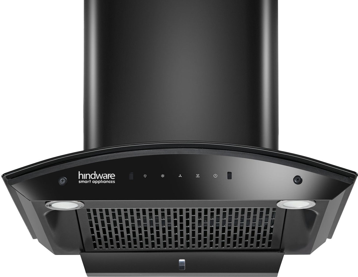Hindware Smart Appliances Ripple Blk Plus Autoclean 60 IN 1500 CMH 60 cm | Curved Glass | Filterless | Touch Control | Motion Sensor | 10 Years Motor Warranty | Energy Efficient LED Light | Powerful Suction | Auto Clean Chimney (Wall Mounted, Black)