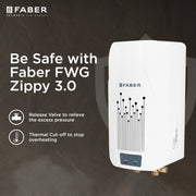 FABER 3 L Instant Water Geyser (FWG ZIPPY 3.0, White) (White)