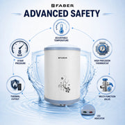 FABER 25 L Storage Water Geyser (2000W|Free Pipe & Installation|8 Bar Pressure|Energy Efficient|FWG INFINITY 25V, White Blue) (White Blue)