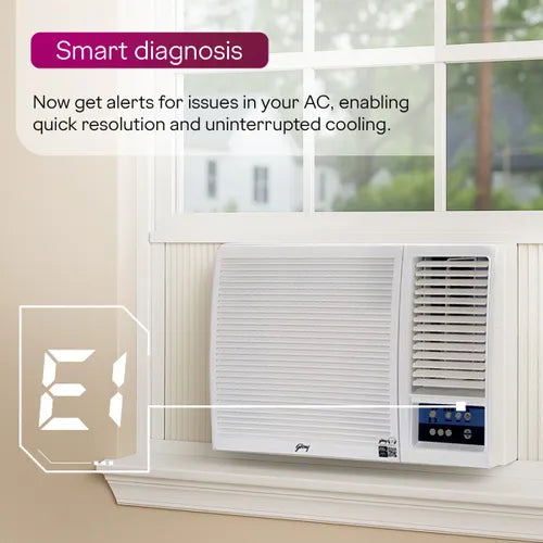 Godrej 1.5 Ton 3 Star Inverter Window AC | 100% Copper Condenser | Turbo Mode | i-sense Technology | 5 Years Warranty (WIC 18W3TG WA, 2026 Model - New BEE Star Rated) White