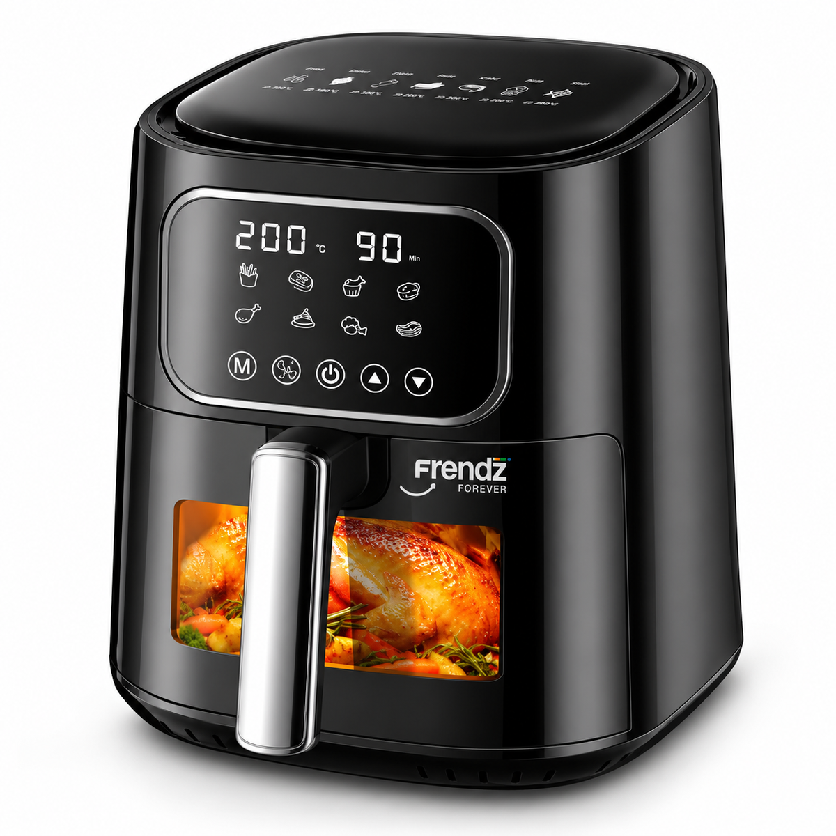 Frendz Forever Digital Air Fryer – Adjustable Temperature, Touch Control, Auto Shut-Off & Overheat Protection