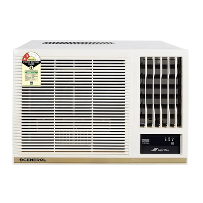 O General BBA Series Window 1.5 Ton 2 Star Fixed Speed AC | Super Wave Technology | Power Saver Compressor | 3 Speed Cooling | White (AXGB18BBAA-B)