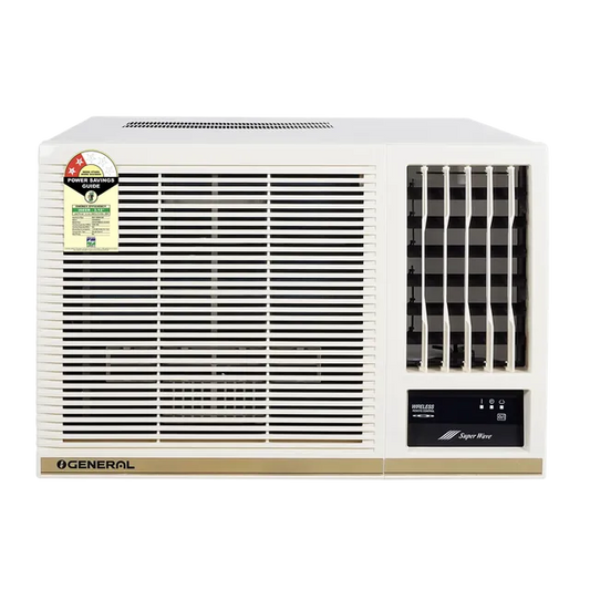 O General BBA Series Window 1.5 Ton 2 Star Fixed Speed AC | Super Wave Technology | Power Saver Compressor | 3 Speed Cooling | White (AXGB18BBAA-B)