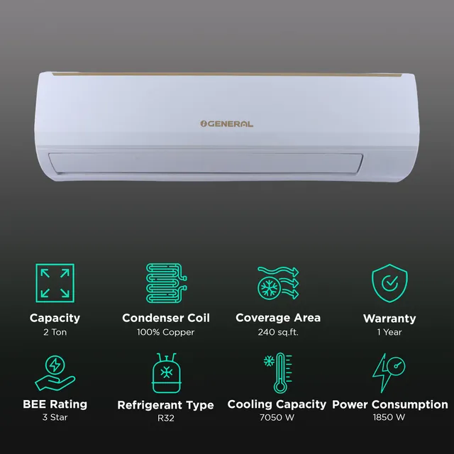 General 2 Ton 2 Star Fix Speed Split AC, ASGA24BMAA-B