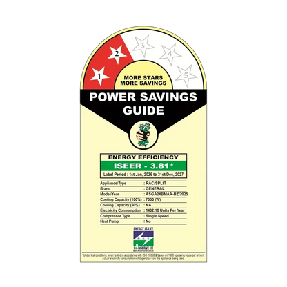 General 2 Ton 2 Star Fix Speed Split AC, ASGA24BMAA-B