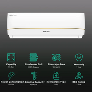 VOLTAS 183V Vectra Zenith Gold 1.5 Ton 3 Star Inverter Split AC with 4-Step Adjustable Mode (Copper Condenser, Anti Dust Filter, 4503765)
