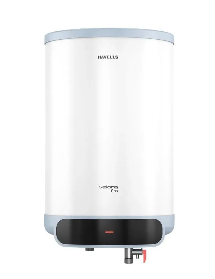 Havells Velora Pro 15L Storage Water Heater (Geyser) | Mcoloy Heating Element | Feroglas Tank | High Pressure 0.8 MPa | Whirlflow Tech | 2000W | 7 Yr Tank Warranty