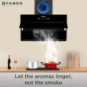 Faber HOOD BLISS FL SC AC BK 90 1350 CMH 90 cm Slant Glass 90 cm| Touch & Gesture Control| Autoclean| Filterless|Powerful Suction|Low Noise Auto Clean Chimney (Wall Mounted, Black)