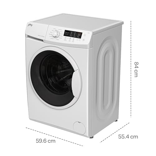 Godrej 8 Kg 5 Star, AI Powered, Inbuilt Heater, Fabrisafe Drum, Eco Wash, Unbalanced Load Sensor, Stain wash, Fully Automatic Front Load Washing Machine (WFEON CRS 8012 5.0 FKEDM GLWH, Glacial White)