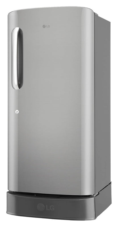 LG 210 L, 5 Star, Smart Inverter, Direct Cool Single Door Refrigerator (GLD2256ZAPZ, Shiny Steel, Fit Max Chiller Tray, Base stand with Drawer & Runs on Home Inverter)