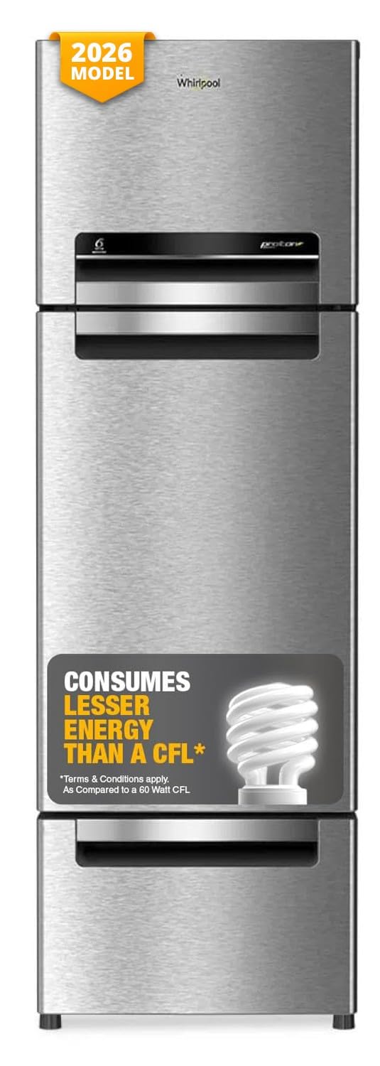 Whirlpool 235 L Frost Free Triple-Door Refrigerator | Zeolite Technology | Microblock Technology(FP 253D PROTTON ROY RADIANT STEEL(Z), Up to 44% Reduction in Cold Air Loss*]