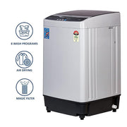 ONIDA 7.5 kg 5 Star Dual Action Pulsator Quadra Scrub Fully Automatic Top Load Black (T80CGN)V
