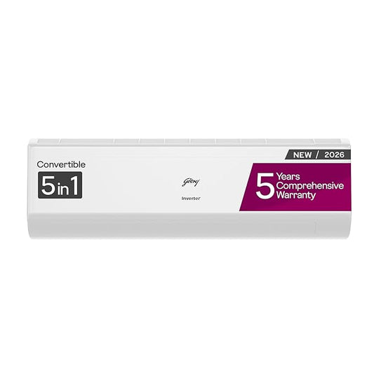 Godrej 2026 Model 1.5 Ton 5 Star Split Inverter AC (HIC 18J5TG, White)