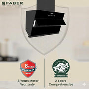 Faber HOOD BLISS FL SC AC BK 90 1350 CMH 90 cm Slant Glass 90 cm| Touch & Gesture Control| Autoclean| Filterless|Powerful Suction|Low Noise Auto Clean Chimney (Wall Mounted, Black)