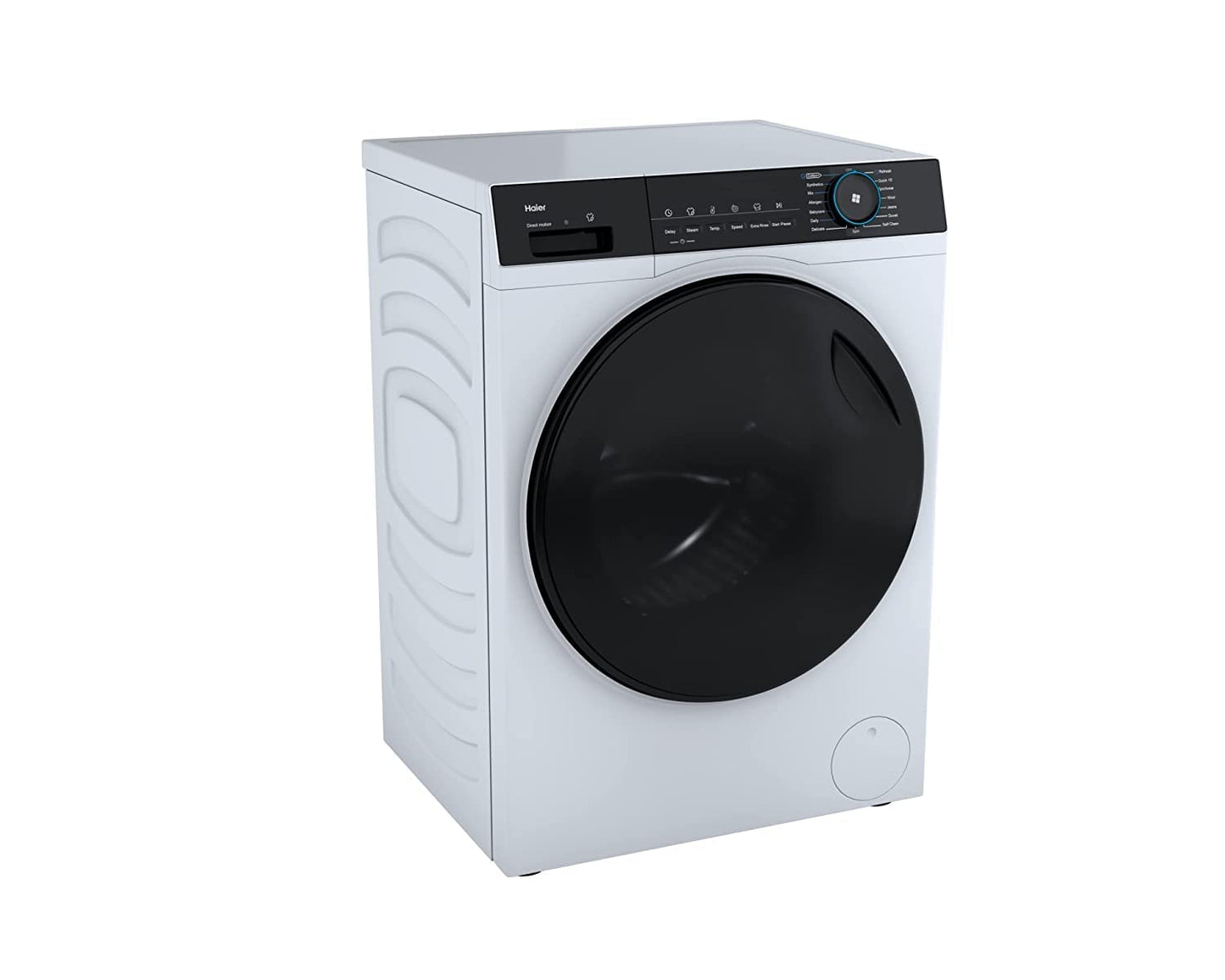 Haier 8 kg 5 Star with Powered by AI-DBT, PuriSteam, 525 mm Super Drum, Inverter Motor, Inbuilt Heater, Washer Fully Automatic Front Load Black, White (HW80-IM12929C)