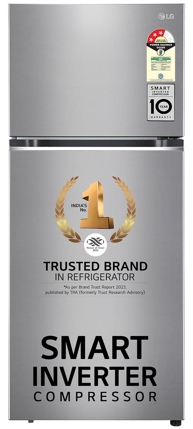 LG 398 L Frost Free Double Door 3 Star Convertible Refrigerator with Smart Inverter Compressor (Shiny Steel, GL-S422SPZX)