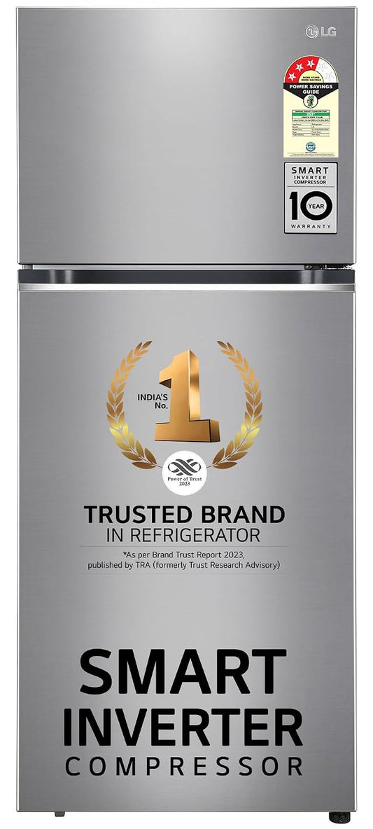 LG 398 L Frost Free Double Door 3 Star Convertible Refrigerator with Smart Inverter Compressor (Shiny Steel, GL-S422SPZX)