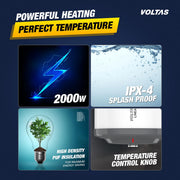 Voltas 10 L Storage Water Geyser (Voltas Linea 105HPBGY-4610028, Grey) (Grey)