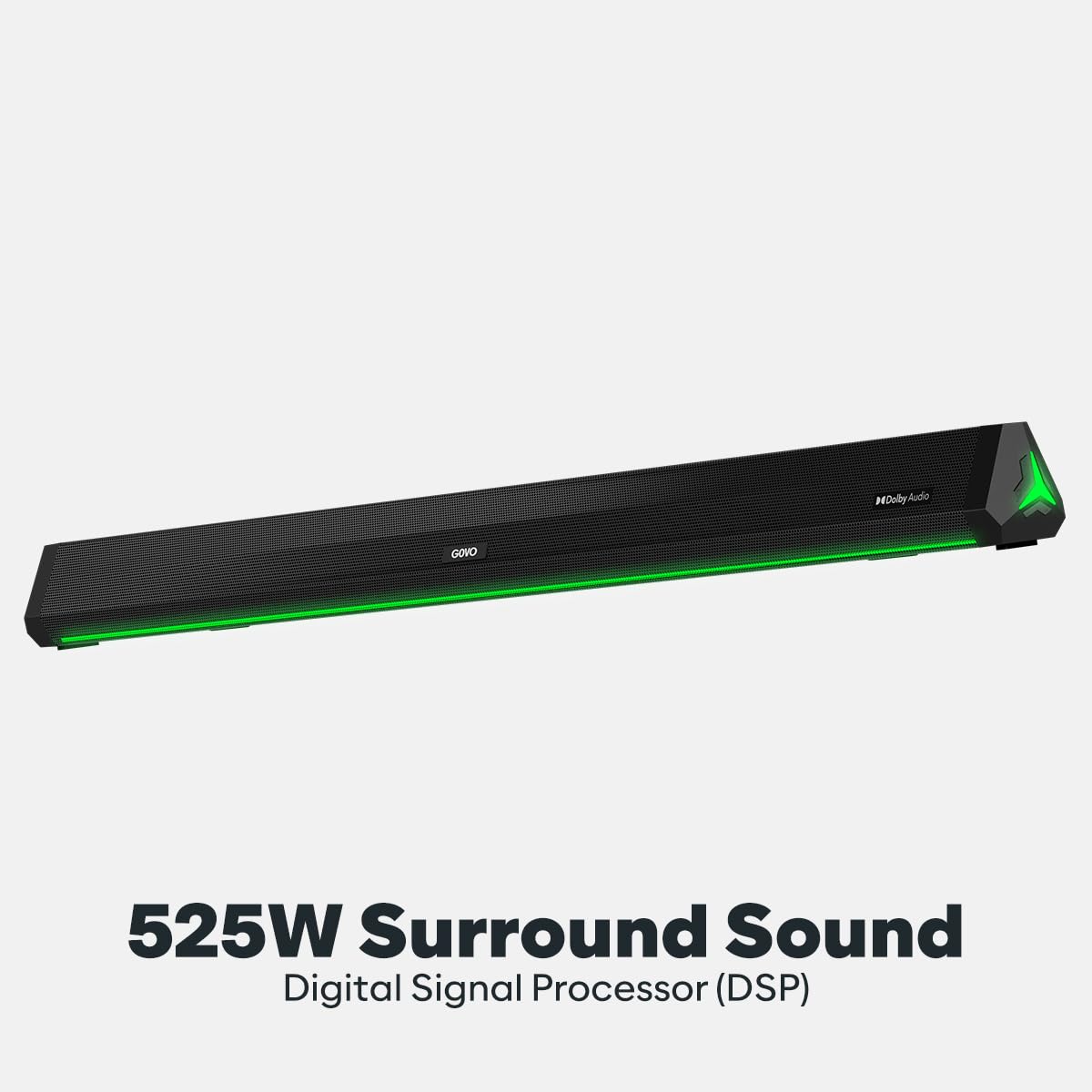 GOVO GOSURROUND 970 | 525W Soundbar, 5.1 Channel Home Theatre with Dolby Audio, 6.5" subwoofer, Opt, AUX, USB & Bluetooth, 5 Equalizer Modes, Stylish Remote & LED Display (Platinum Black)