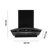 Livpure ETERNA-BLDC-60-FL-HAC 1600 CMH 60 cm Auto Clean Chimney (Wall Mounted, Black)