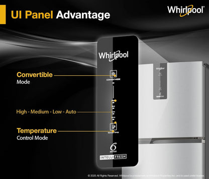 Whirlpool 235 L Frost Free Double Door 3 Star Refrigerator (Radiant Steel, IF INV ELT DF278 RADIANT STEEL(3S)-TL)