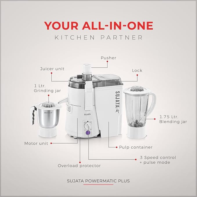 Sujata Juicer Mixer Grinder  900 Watts