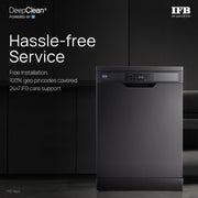 IFB 16 Place Settings (fits up to 95+ utensils)with DeepClean® Technology Powered by AI Freestanding Dishwasher (Neptune VX16, Inox Grey, Largest Capacity Washes upto 92 Utensils, 70° Hot Water Wash)