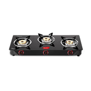 Pigeon by Stovekraft Aster 3 Burner Gas Stove with High Powered Brass Burner Gas Cooktop, Cooktop with Glass Top and...