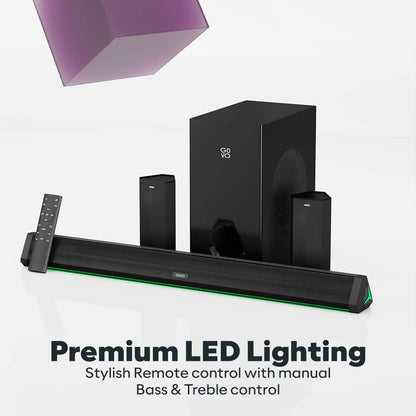 GOVO GOSURROUND 950 500 W Bluetooth Soundbar (Platinum Black, 5.1 Channel)