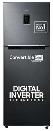 Samsung 322L 3 Star Convertible 5 In 1 Digital Inverter Frost-Free Double Door Refrigerator Appliance (RT37C4523BX/HL,Luxe Black)
