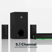 GOVO GOSURROUND 970 | 525W Soundbar, 5.1 Channel Home Theatre with Dolby Audio, 6.5" subwoofer, Opt, AUX, USB &...