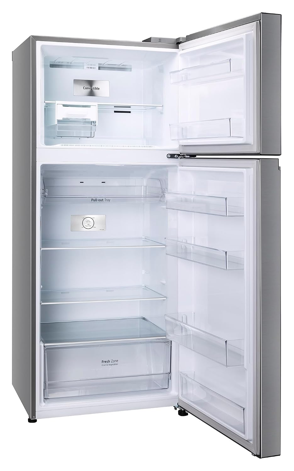 LG 398 L Frost Free Double Door 3 Star Convertible Refrigerator with Smart Inverter Compressor (Shiny Steel, GL-S422SPZX)