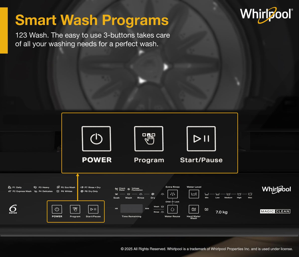 Whirlpool 7 kg Magic Clean 5 Star Fully Automatic Top Load Washing Machine Grey (MAGIC CLEAN 7.0 GENX GREY 5YMW)