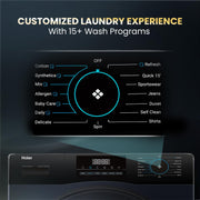 Haier 8Kg, 5 Star, Powered by AI-DBT, Ai Wash, PuriSteam with Inbuilt Heater, 525 mm Super Drum Fully Automatic Front Load Washer (EFL80-IM12IBIEBK | Black)
