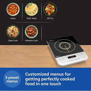 PHILIPS 2100 W Induction Cooktop Touch Panel (Fry Pan, Kadhai, Pressure Cooker, Sauce Pan, Tawa, Black, HD4928/01)