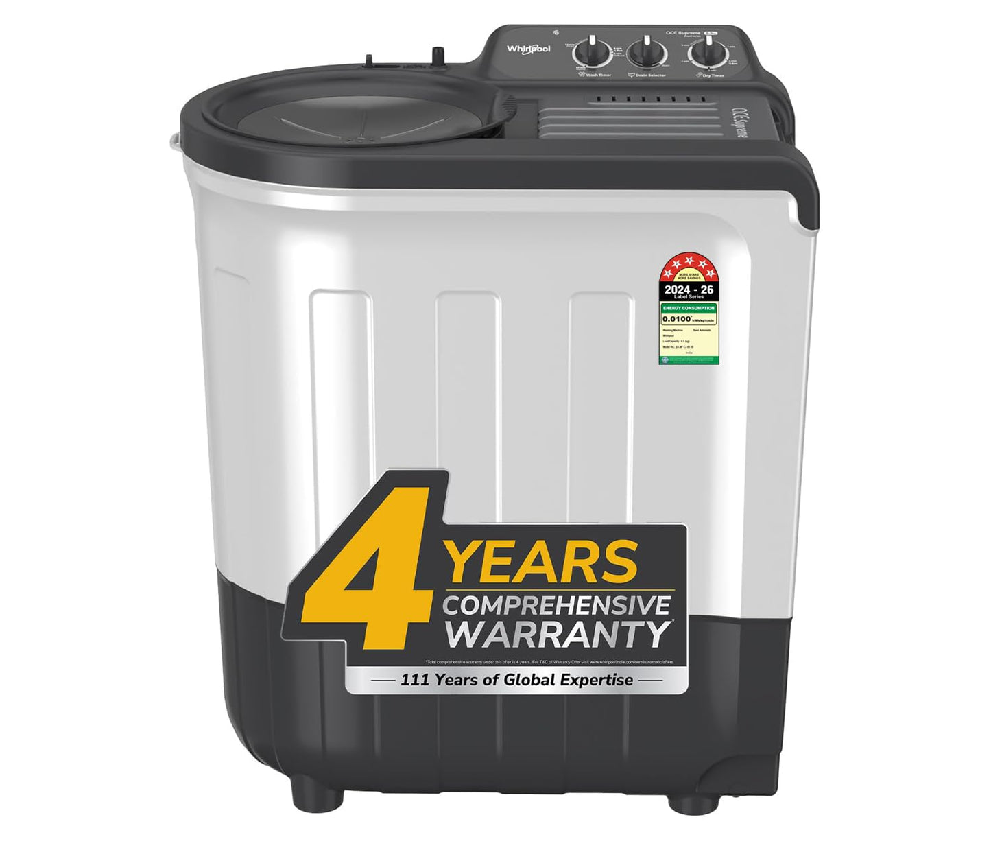 Whirlpool 6.5 Kg 5 Star Magic Clean Semi-Automatic Top Loading Washing Machine (MAGIC CLEAN 6.5 GREY, 4 Year Comprehensive Warranty, 1400 RPM Motor, 5 Year Motor Warranty)