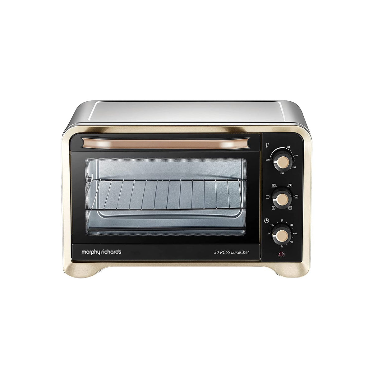 Morphy Richards 30RC LuxeChef OTG Oven For Kitchen|30 Litre Oven Toaster Griller|Convection Fan & Rotisserie Function|Stainless Steel Oven|Temperature Control|2-Yr Warranty By Brand| Black