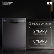 IFB 16 Place Settings (fits up to 95+ utensils)with DeepClean® Technology Powered by AI Freestanding Dishwasher (Neptune VX16, Inox Grey, Largest Capacity Washes upto 92 Utensils, 70° Hot Water Wash)
