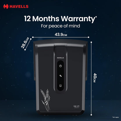 HAVELLS Fab UTC Alkaline 7 L RO + UV + Alkaline Water Purifier (Black)