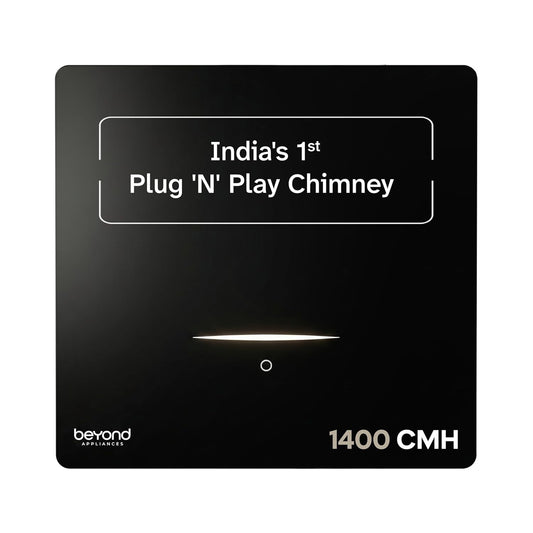 Beyond Appliances Cube Pro Plug N Play BLDC Kitchen Chimney 1400 CMH 60 cm 5-Stage Charcoal Activated Filter 3-way Suction 45dB Auto Clean Chimney (Wall Mounted, Black)