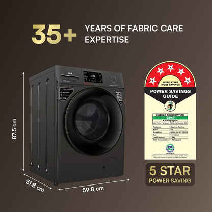 IFB 7 Kg 5 Star, DeepClean® Technology, AI Powered, WiFi, Fully Automatic Front Load Washing Machine (SERENA OXN 7012 CMS, PowerSteam®, 9 Swirl, Steam Refresh, Inbuilt Heater, Eco Inverter, Onyx)