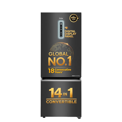 Haier 325 L 2 Star Frost Free Triple Inverter Double Door Bottom Mount Refrigerator, Digital Touch Display & 2X Bigger Fresh Storage (HEB-332GBA-P, GE Black, 14 In 1 Convertible Modes, 2026 Model)