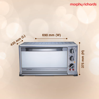 Morphy Richards 60 RCSS OTG |Large Capacity - 60 Litres |Motorised Rotisserie |Mirror Finish Door Stainless Steel Body | 2 Year Product Warranty