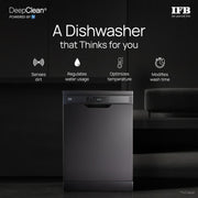 IFB 16 Place Settings (fits up to 95+ utensils)with DeepClean® Technology Powered by AI Freestanding Dishwasher (Neptune VX16, Inox Grey, Largest Capacity Washes upto 92 Utensils, 70° Hot Water Wash)