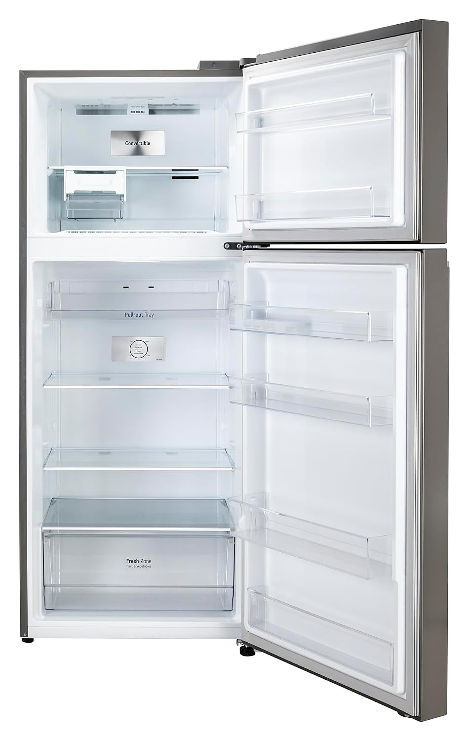 LG 398 L Frost Free Double Door 3 Star Convertible Refrigerator with Smart Inverter Compressor (Shiny Steel, GL-S422SPZX)